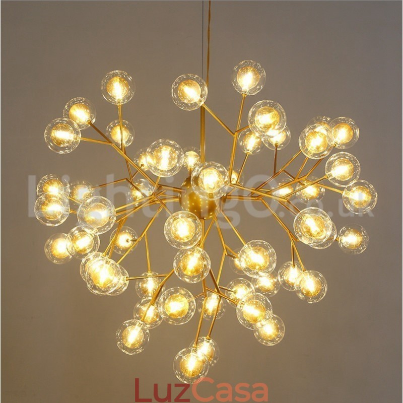 Lustre de vidro com bolhas moleculares pós-modernas nórdicas