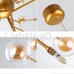 Lustre de vidro com bolhas moleculares pós-modernas nórdicas