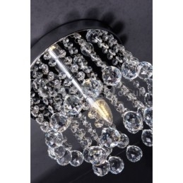 Lustre de cristal redondo moderno para varanda com luz embutida