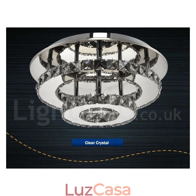 Luzes de teto embutidas de cristal redondas modernas reguláveis com controle remoto