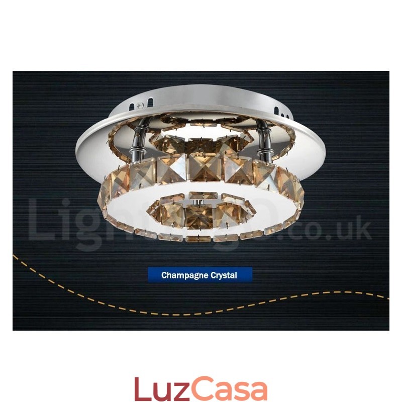 Luzes de teto embutidas de cristal redondas modernas reguláveis com controle remoto