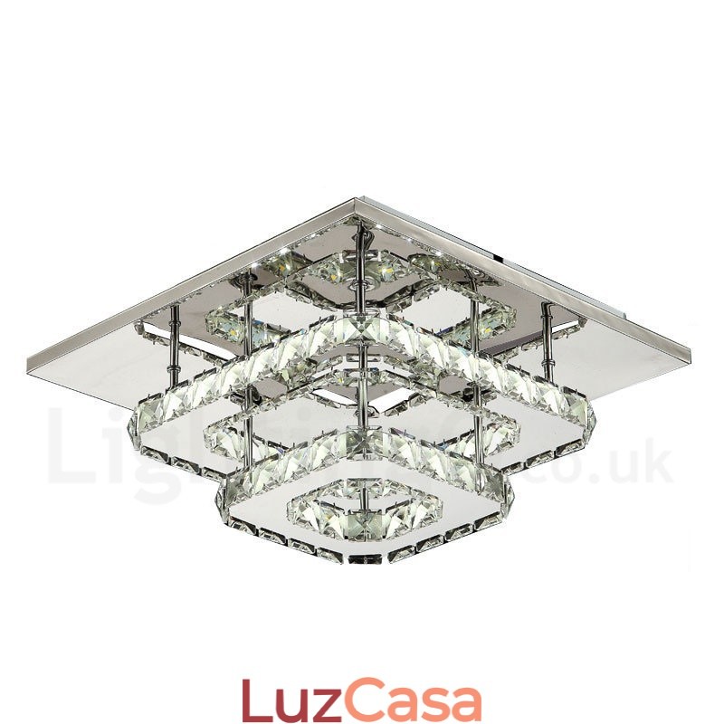 Luzes de teto embutidas de cristal quadrado moderno regulável com controle remoto