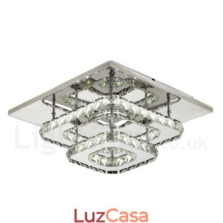 Luzes de teto embutidas de cristal quadrado moderno regulável com controle remoto Luzes de teto embutidas de cristal quadrado moderno regulável com controle remoto