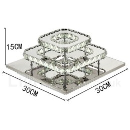 Luzes de teto embutidas de cristal quadrado moderno regulável com controle remoto