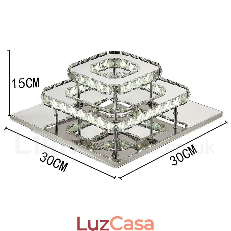 Luzes de teto embutidas de cristal quadrado moderno regulável com controle remoto