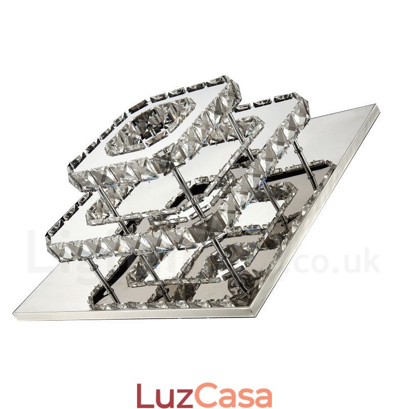 Luzes de teto embutidas de cristal quadrado moderno regulável com controle remoto