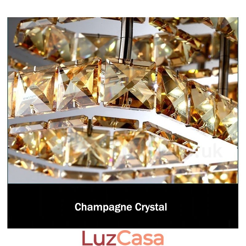Luzes de teto embutidas de cristal quadrado moderno regulável com controle remoto