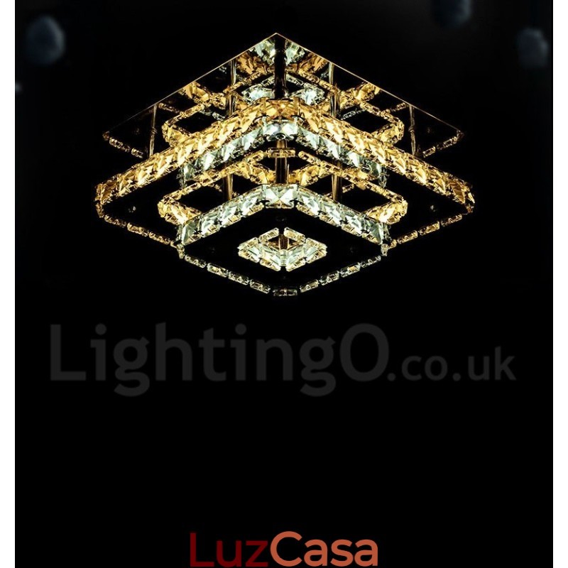 Luzes de teto embutidas de cristal quadrado moderno regulável com controle remoto