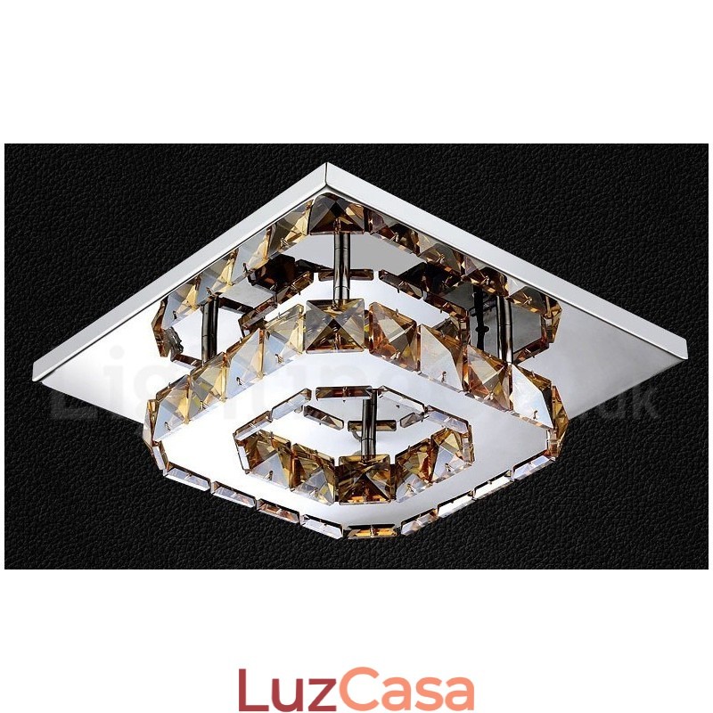 Luzes de teto embutidas de cristal quadrado moderno regulável com controle remoto