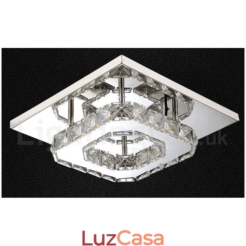 Luzes de teto embutidas de cristal quadrado moderno regulável com controle remoto