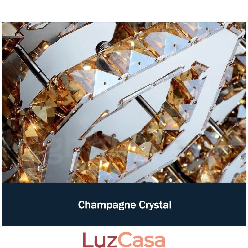 Luzes de teto embutidas de cristal quadrado moderno regulável com controle remoto
