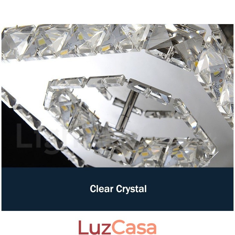 Luzes de teto embutidas de cristal quadrado moderno regulável com controle remoto
