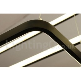 Luminária pendente regulável com controle remoto Design moderno Três retângulos