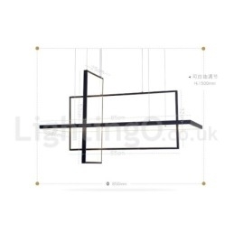 Luminária pendente regulável com controle remoto Design moderno Três retângulos