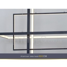 Luminária pendente regulável com controle remoto Design moderno Três retângulos