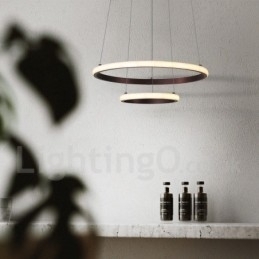 Luminária pendente de luz externa com controle remoto e anéis de design moderno reguláveis