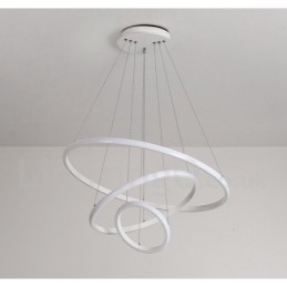 Luminária pendente de luz externa com controle remoto e anéis de design moderno reguláveis
