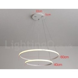 Luminária pendente de luz externa com controle remoto e anéis de design moderno reguláveis