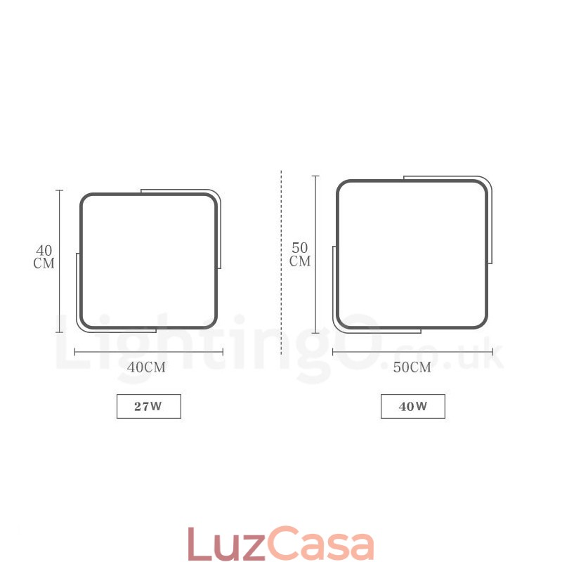 Luminária de teto quadrada de madeira multicolorida ultrafina regulável com abajur de acrílico estilo nórdico