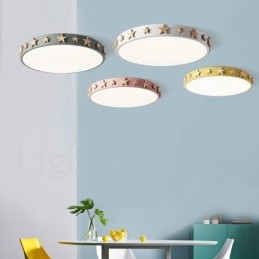 Luminária de teto circular de madeira ultrafina multicolorida regulável com abajur de acrílico estilo nórdico