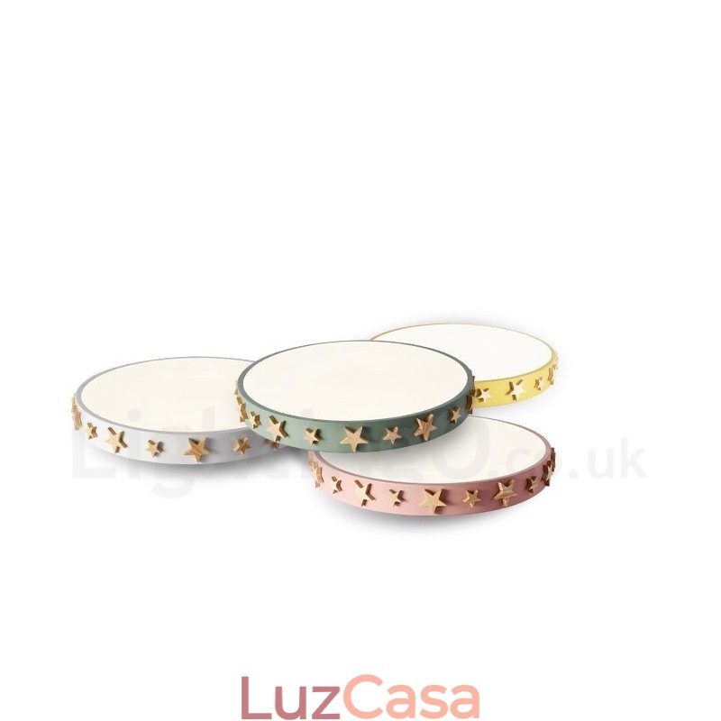 Luminária de teto circular de madeira ultrafina multicolorida regulável com abajur de acrílico estilo nórdico