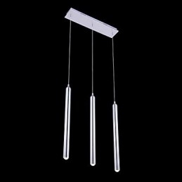 Lustre moderno contemporâneo de metal com 3 luzes pendentes