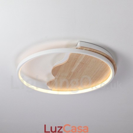 Luminária de teto redonda de madeira com nuvem branca regulável, luminária de teto ultrafina, também pode ser usada como luz de parede Luminária de teto redonda de madeira com nuvem branca regulável, luminária de teto ultrafina, também pode ser usada como luz de parede