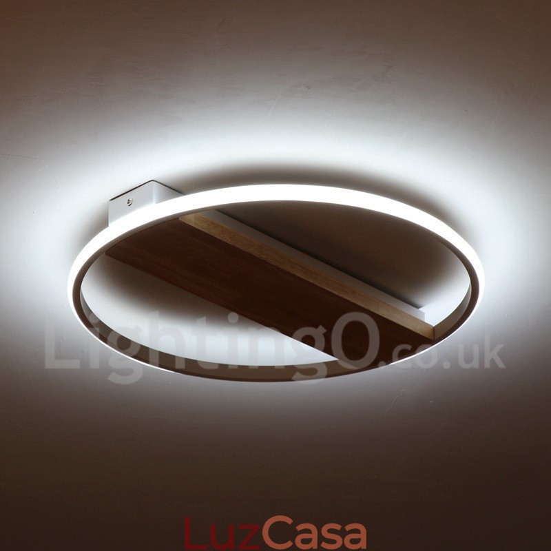Luminária de teto de madeira redonda branca regulável, luminária de teto ultrafina, também pode ser usada como luminária de parede