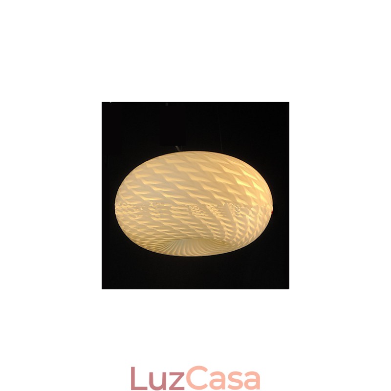Lustre moderno minimalista esculpido em branco leitoso