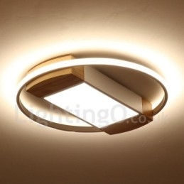 Luminária de teto de madeira redonda branca regulável, luminária de teto ultrafina, também pode ser usada como luminária de parede