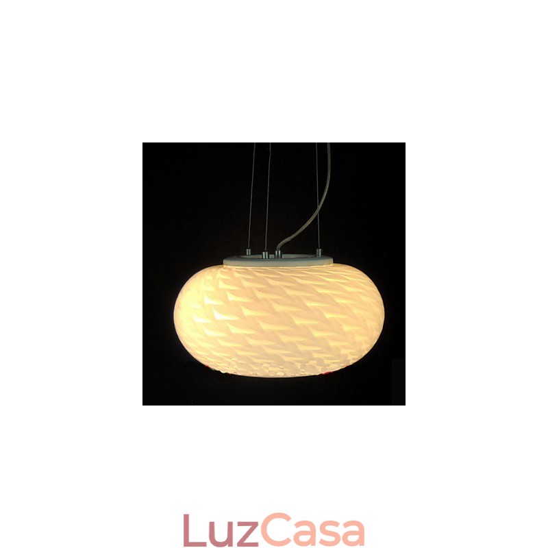 Lustre moderno minimalista esculpido em branco leitoso