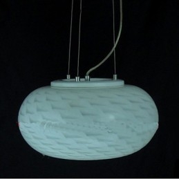 Lustre moderno minimalista esculpido em branco leitoso