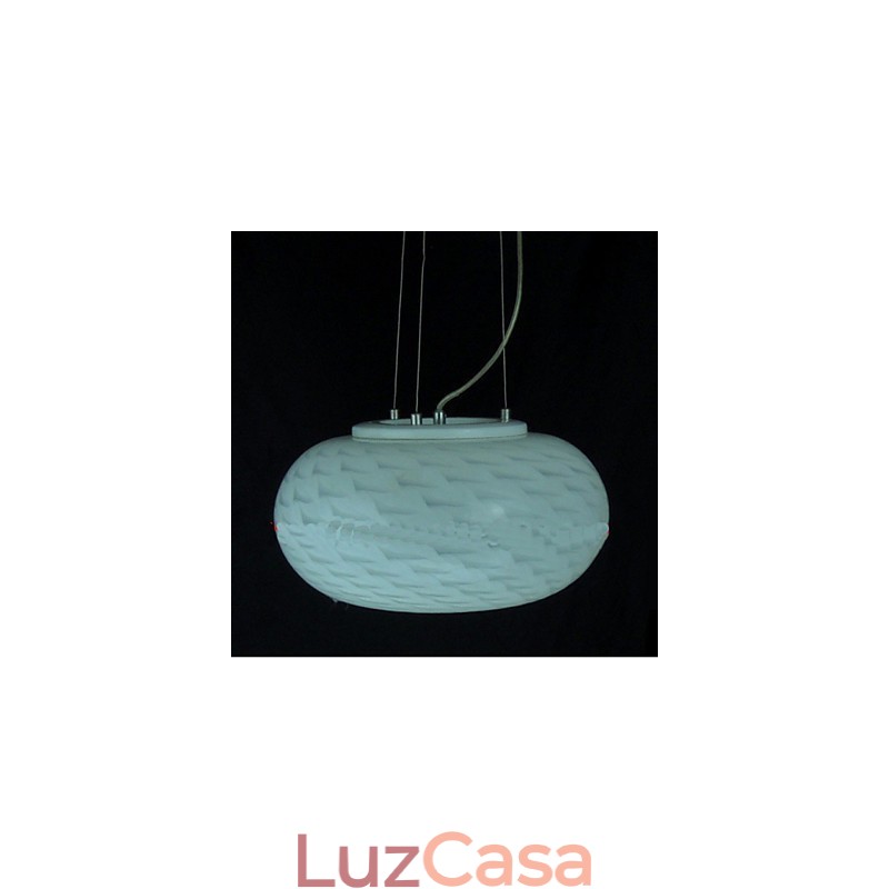 Lustre moderno minimalista esculpido em branco leitoso
