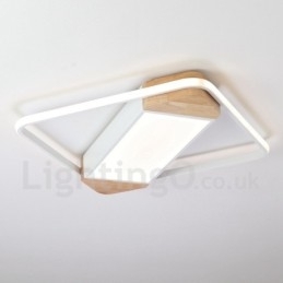 Luminária de teto de madeira quadrada branca regulável, luminária de teto ultrafina, também pode ser usada como luminária de parede