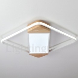 Luminária de teto de madeira quadrada branca regulável, luminária de teto ultrafina, também pode ser usada como luminária de parede