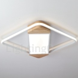 Luminária de teto de madeira quadrada branca regulável, luminária de teto ultrafina, também pode ser usada como luminária de parede