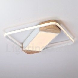 Luminária de teto de madeira quadrada branca regulável, luminária de teto ultrafina, também pode ser usada como luminária de parede