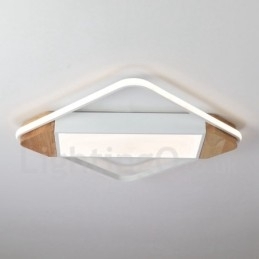 Luminária de teto de madeira quadrada branca regulável, luminária de teto ultrafina, também pode ser usada como luminária de parede