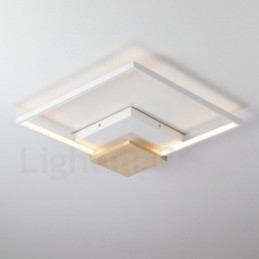 Luminária de teto de madeira quadrada branca regulável, luminária de teto ultrafina, também pode ser usada como luminária de parede