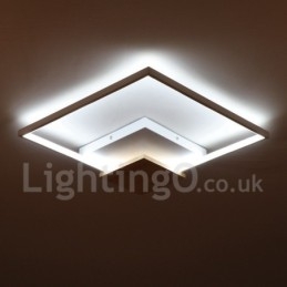 Luminária de teto de madeira quadrada branca regulável, luminária de teto ultrafina, também pode ser usada como luminária de parede