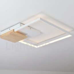 Luminária de teto de madeira quadrada branca regulável, luminária de teto ultrafina, também pode ser usada como luminária de parede
