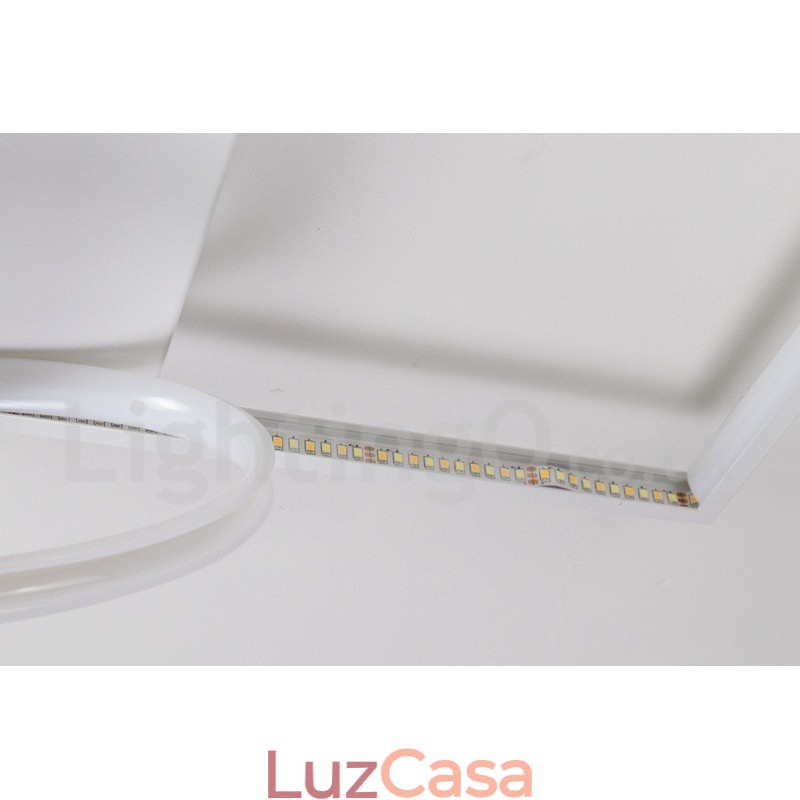 Luminária de teto de madeira quadrada branca regulável, luminária de teto ultrafina, também pode ser usada como luminária de parede