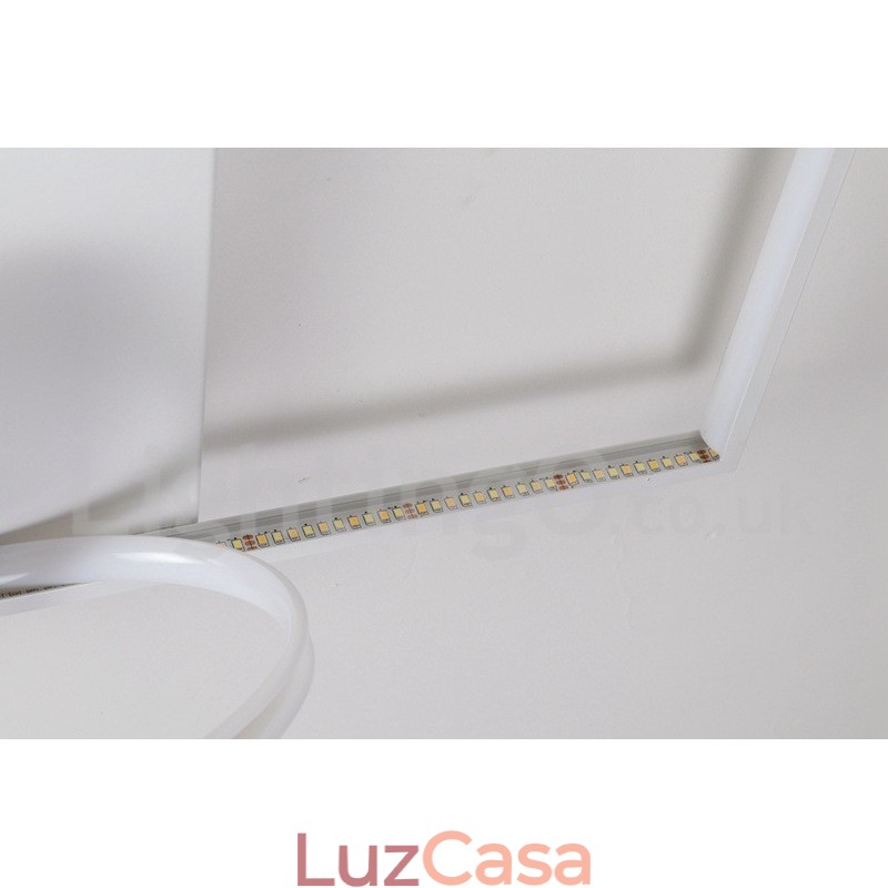 Luminária de teto de madeira quadrada branca regulável, luminária de teto ultrafina, também pode ser usada como luminária de parede