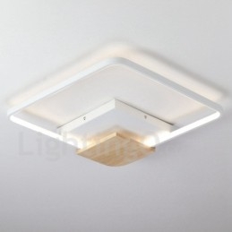 Luminária de teto de madeira quadrada branca regulável, luminária de teto ultrafina, também pode ser usada como luminária de parede