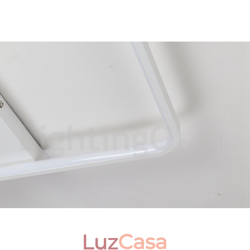 Luminária de teto de madeira quadrada branca regulável, luminária de teto ultrafina, também pode ser usada como luminária de parede