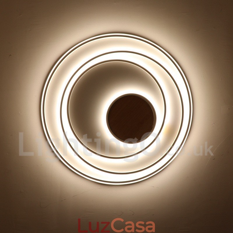 Anel branco regulável Luz de teto de madeira Lâmpada de teto ultrafina Também pode ser usada como luz de parede