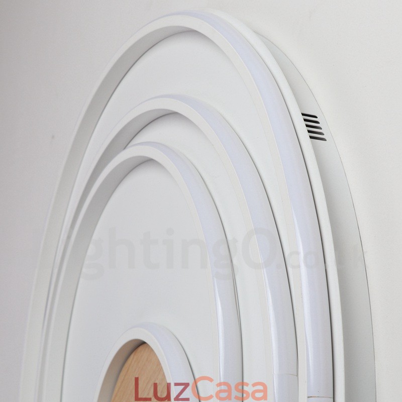 Anel branco regulável Luz de teto de madeira Lâmpada de teto ultrafina Também pode ser usada como luz de parede