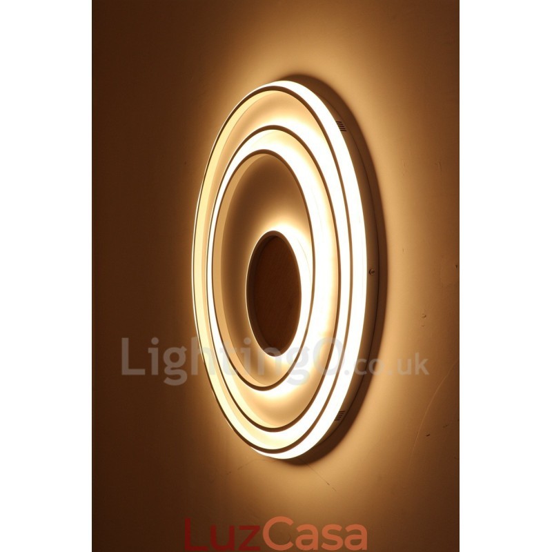 Anel branco regulável Luz de teto de madeira Lâmpada de teto ultrafina Também pode ser usada como luz de parede