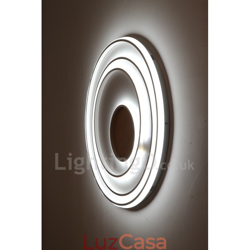 Anel branco regulável Luz de teto de madeira Lâmpada de teto ultrafina Também pode ser usada como luz de parede