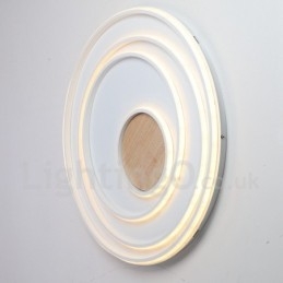 Anel branco regulável Luz de teto de madeira Lâmpada de teto ultrafina Também pode ser usada como luz de parede